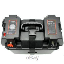 Multifunctional Battery Box Voltmeter Guage USB Charger Car Marine Boat RV Truck