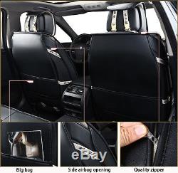 New Leather+Ice Silk Car Seat Full Surrounded Cover Protector Mat For 5-Seat Car