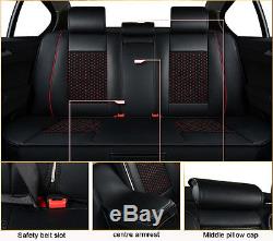 New Leather+Ice Silk Car Seat Full Surrounded Cover Protector Mat For 5-Seat Car