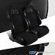 New T-R Type JDM Black Cloth PVC Reclinable Racing Bucket Seats Pair