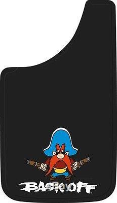 PAIR Yosemite Sam Back Off Easy Fit Mud Guards Flaps 11 x 20 New Free Shipping