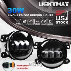 Pair 4inch 30W CREE LED Lamps Jeep Bumper Fog Lights 07-17 Wrangler LJ JK TJ CJ