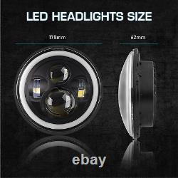 Pair 7 Inch LED car Headlight Parts round HI/LO Beam For Jeep Grand Cherokee