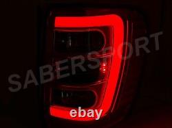 Pair Black Clear LED Taillights with LED C-Bar for 1999-2004 Jeep Grand Cherokee