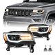 Pair Black Headlight For 2014-21 Jeep Grand Cherokee withBulb&Ballast HID Lamp L+R