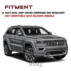 Pair Black Headlight For 2014-21 Jeep Grand Cherokee withBulb&Ballast HID Lamp L+R