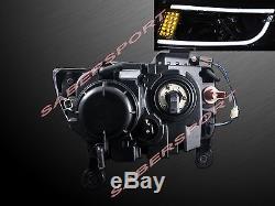 Pair Black Headlights with LED Strip (Halogen Ver.) 2014-2015 Jeep Grand Cherokee