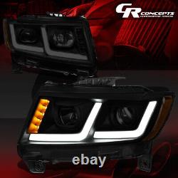 Pair Tinted Amber Led Drl Projector Headlight For 2011-2013 Jeep Grand Cherokee