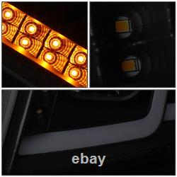 Pair Tinted Amber Led Drl Projector Headlight For 2011-2013 Jeep Grand Cherokee