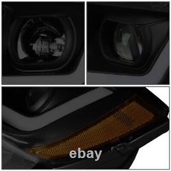 Pair Tinted Amber Led Drl Projector Headlight For 2011-2013 Jeep Grand Cherokee