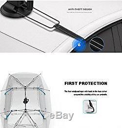 Portable Semi-automatic Car Umbrella Sun Shade Roof Cover UV Protection BLACK