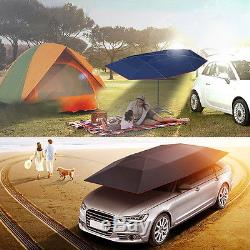 Portable Semi-automatic Car Umbrella Sun Shade Roof Cover UV Protection BLACK