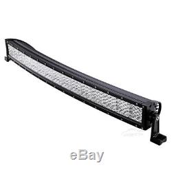 Quad Row 32inch 2160W Curved LED Light Bar Spot Flood Offroad Driving 4WD ATV 42