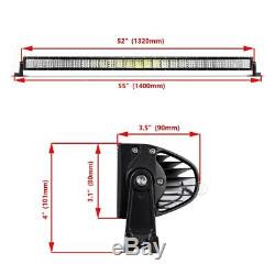 Quad-Row 3600W 52INCH LED Light Bar Offroad Fit For Jeep Wrangler JK Rubicon 50