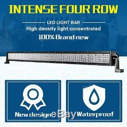 Quad Row CREE 42Inch 2880W Straight LED Light Bar Offroad Spot Flood beam ATV