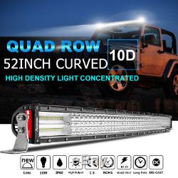 Quad Row Curved 52inch LED Work Light Bar 3000W Truck Offroad for SUV Boat Jeep