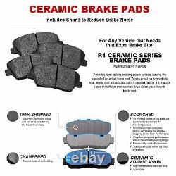 Rear Black Brake Rotors & Ceramic Pads For 1993-1994 Jeep Grand Cherokee