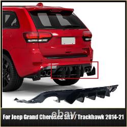 Rear Bumper Diffuser Glossy Black For Jeep Grand Cherokee SRT/Trackhawk 2014-21