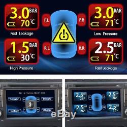 Rupse TPMS Tire Pressure Monitor System+4 Sensors Displayed on DVD Video Monitor