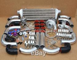 T3/T4 T04E Universal Turbo Charger Kit+ WASTEGATE + INTERCOOLER+ PIPING Polished