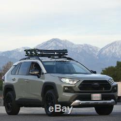 Topline For Jeep Modular HD Roof Rack Basket Storage+Wind Fairing Matte Black