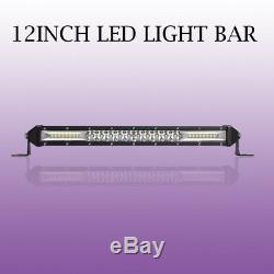 Ultra-thin 12inch 260W LED Light Bar Spot Flood Combo Offroad SUV Single Row 10