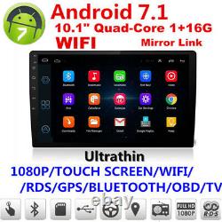 Ultra thin Android 7.1 10.1 1080P 2Din Touch Screen Core 1+16G Car Stereo Radio