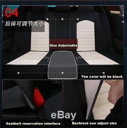 Universal 5-Seats Black Linen Car Seat Cover Cushion Set Front +Rear Accessories