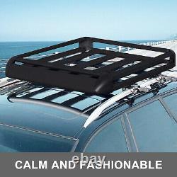 Universal 50 X 38 Black Aluminum Roof Top Rack Basket Luggage Cargo Carrier