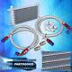 Universal 9-Row An10 Engine Transmission Oil Cooler Filter Relocation Kit Silver