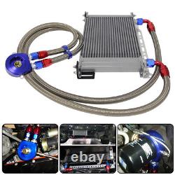 Universal AN10 25 Row Oil Cooler Kit With Bracket + Oil Filter Adapter Hose line