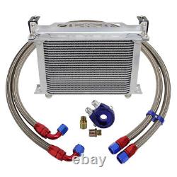 Universal AN10 25 Row Oil Cooler Kit With Bracket + Oil Filter Adapter Hose line