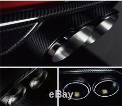 Universal Black Glossy Car SUV Dual Pipe Left Exhaust Pipe Muffler Carbon Fiber