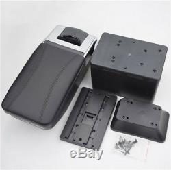 Universal Car Central Container Armrest Box Black PU Leather Center Storage Case