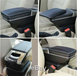 Universal Car Central Container Armrest Box Black PU Leather Center Storage Case