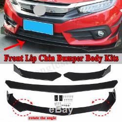 Universal Car Front Bumper Lip Chin Spoiler Splitter Plate Diffuser Body Kit
