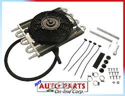 Universal heavy duty Transmission oil cooler with electric Fan FORD GMC JEEP DODGE