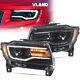 VLAND Black Full LED Headlights For 2014-22 Jeep Grand Cherokee with Animation