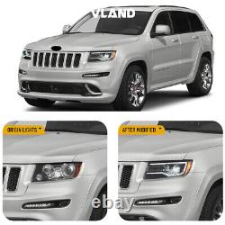 VLAND Black Full LED Headlights For 2014-22 Jeep Grand Cherokee with Animation