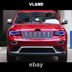 VLAND Black Full LED Headlights For 2014-22 Jeep Grand Cherokee with Animation