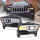 VLAND Chrome LED Projector Headlights For 11-13 Jeep Grand Cherokee WithSequential