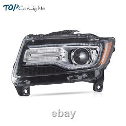 VLAND Chrome LED Projector Headlights For 11-13 Jeep Grand Cherokee WithSequential