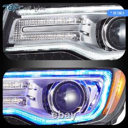 VLAND Chrome LED Projector Headlights For 11-13 Jeep Grand Cherokee WithSequential