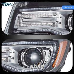 VLAND Chrome LED Projector Headlights For 11-13 Jeep Grand Cherokee WithSequential