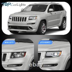 VLAND Chrome LED Projector Headlights For 11-13 Jeep Grand Cherokee WithSequential