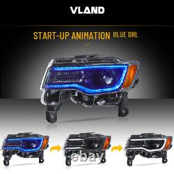 VLAND For 2014-2022 Jeep Grand Cherokee LED Projector Headlights withBlack Housing