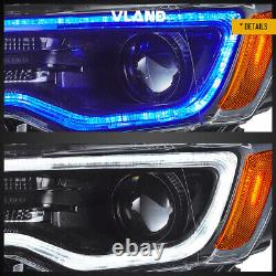 VLAND For 2014-2022 Jeep Grand Cherokee LED Projector Headlights withBlack Housing