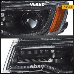 VLAND For 2014-2022 Jeep Grand Cherokee LED Projector Headlights withBlack Housing