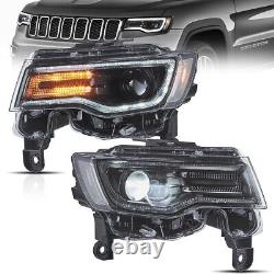 VLAND For Jeep Grand Cherokee 2014-2022 LED Headlights WithBlue DRL Animation