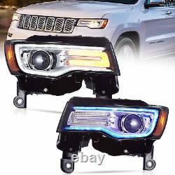 VLAND For Jeep Grand Cherokee 2014-2022 LED Headlights WithBlue DRL Animation